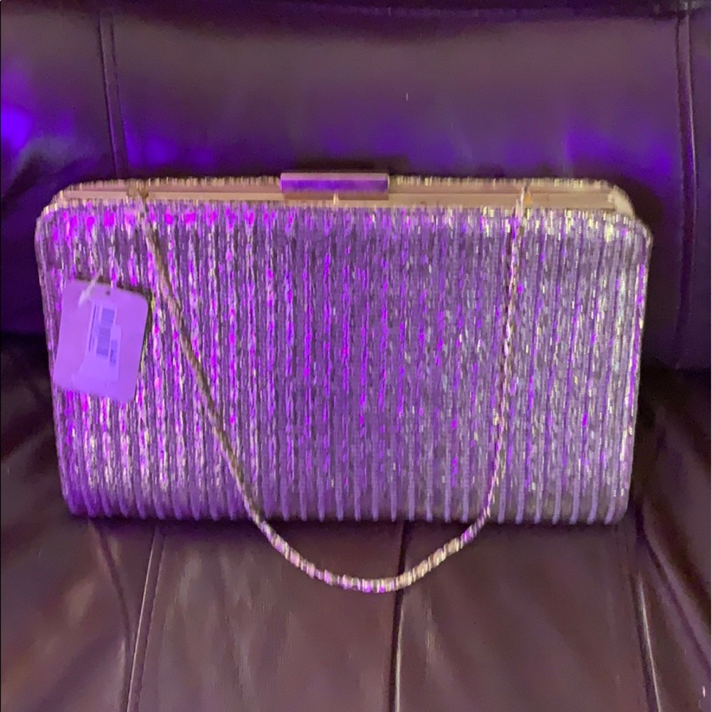 Gold clutch evening bag